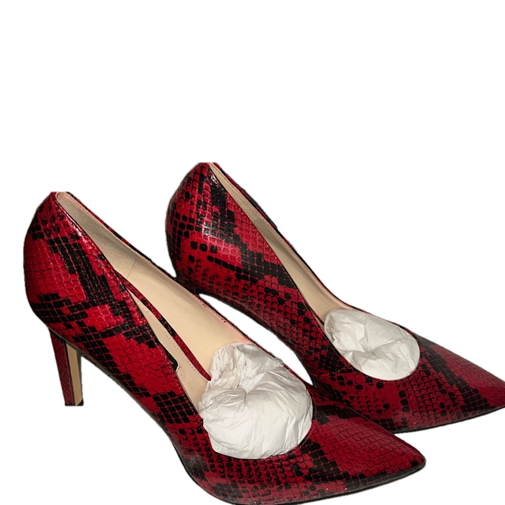 Nine West Red Faux Snake Skin Pump, NWOB
